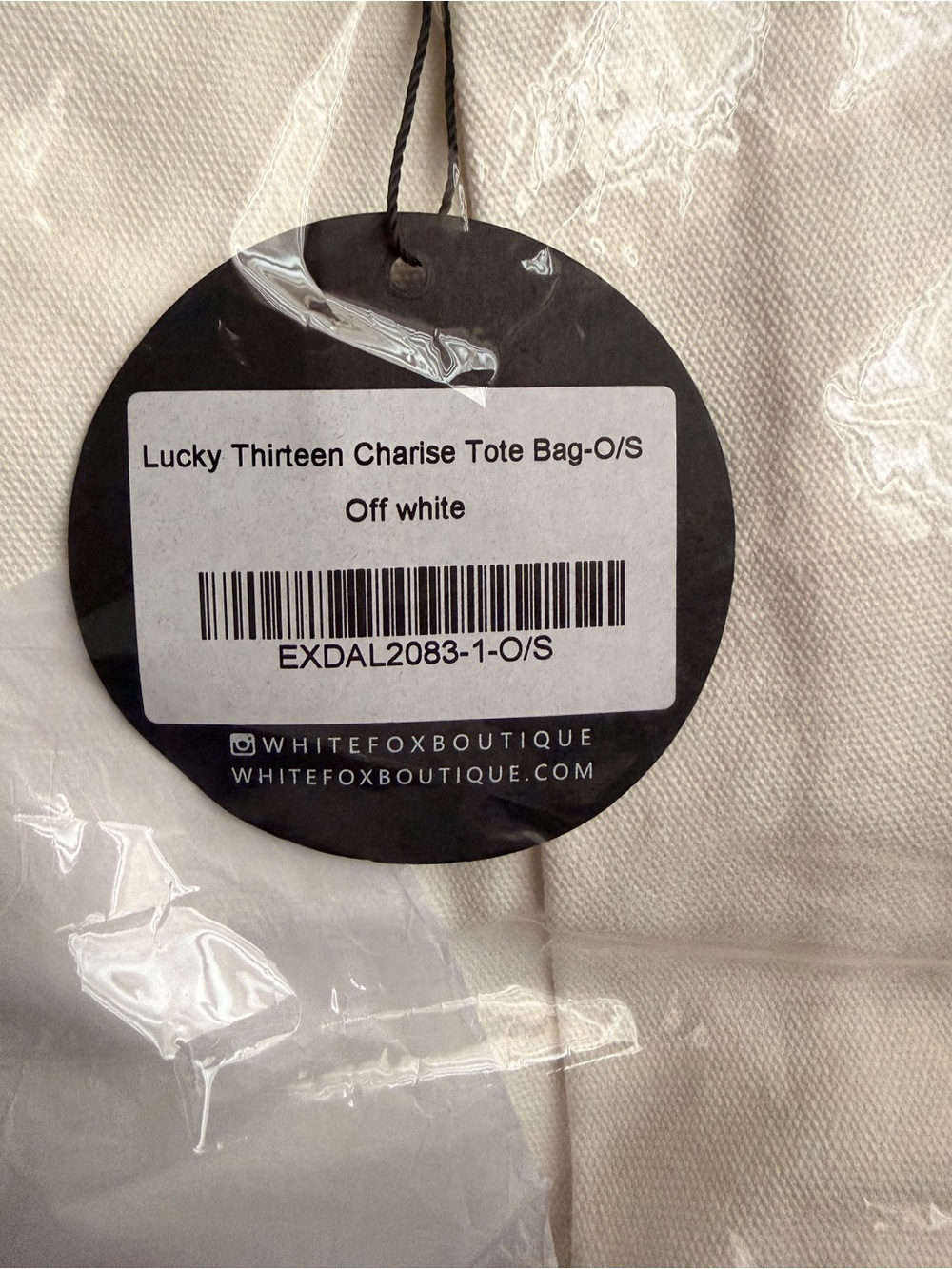 NWT White Fox Lucky Thirteen Charise Tote Bag - Off White Pink 13